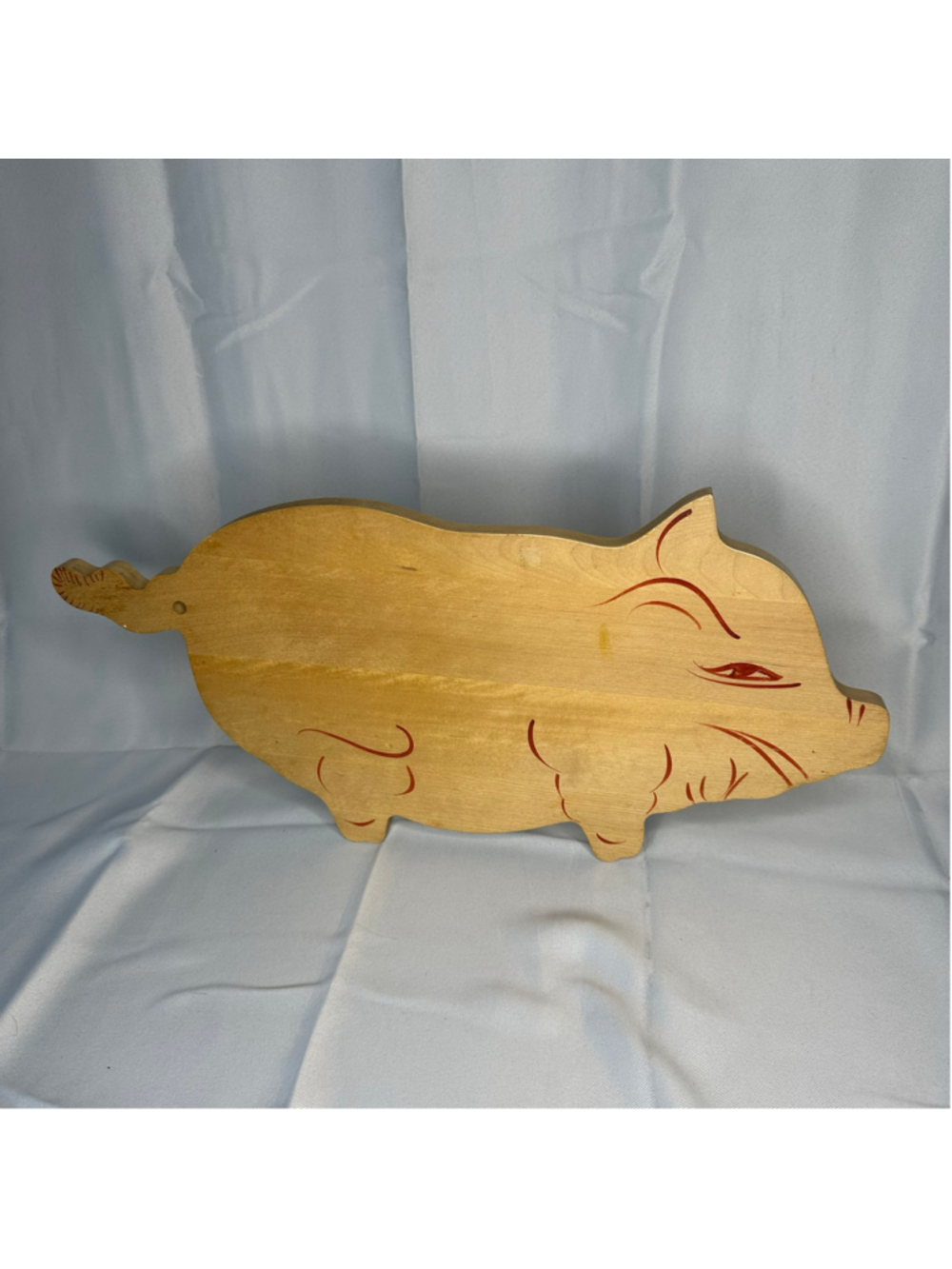 Vintage Rare Japanese Pig Shaped Wooden Cutting Board / Charcuterie Platter